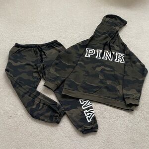 PINK Victoria's Secret Camo Hoodie and Joggers Set